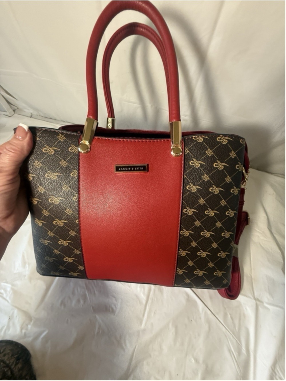 CharlesCharles and Keith handbag should bag red/brown excellent Removable Strap